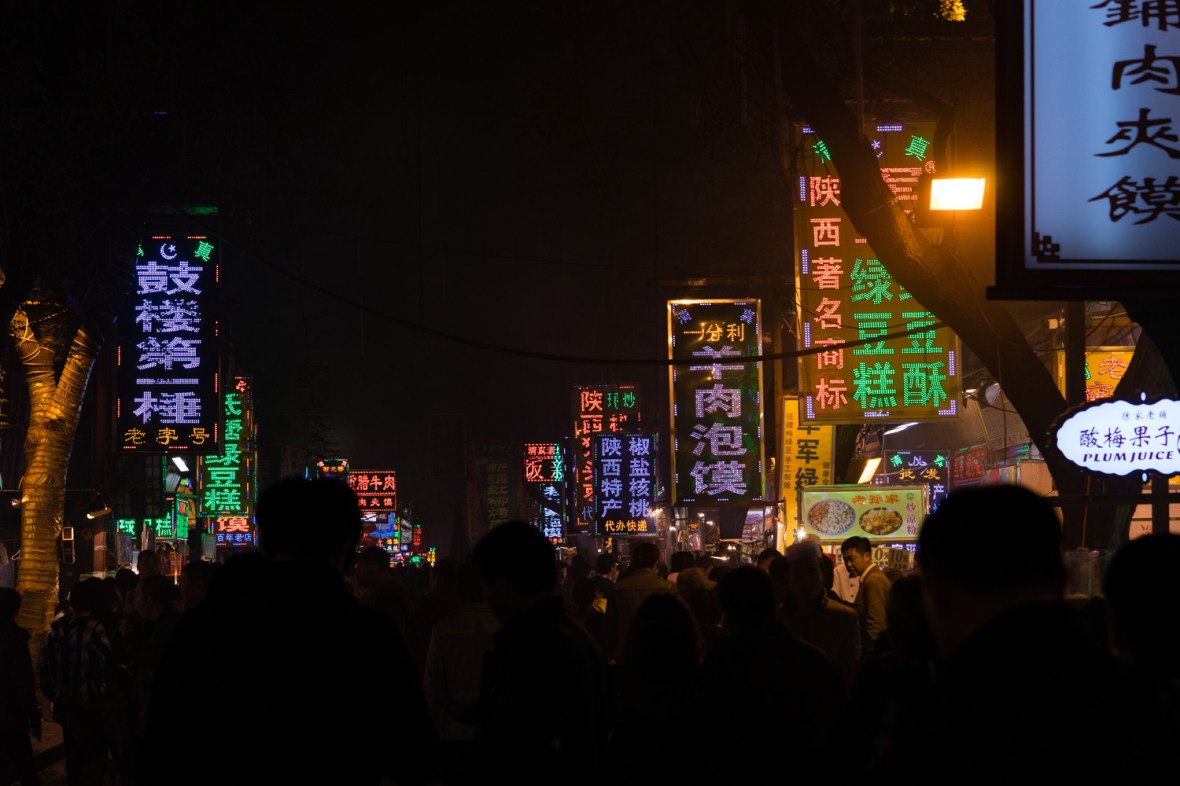 Pictures of Night Food Market in Xian China by Mary Catherine Messner