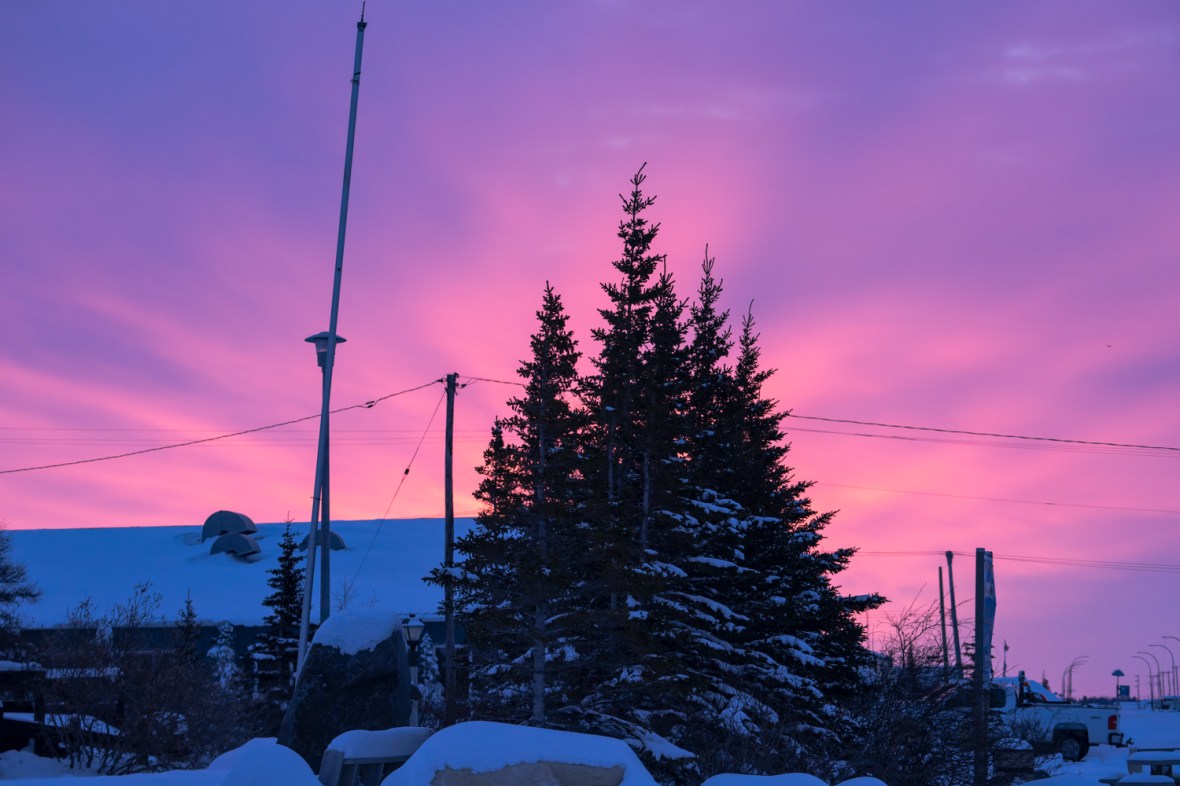Pictures of Sunrise under Aurora Borealis Polar Lights Northern Lights in Churchill Manitoba Canada by mcmessner Mary Catherine Messner