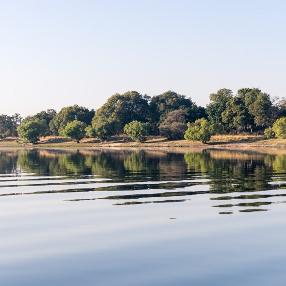 Picture of blue sky reflections on Zambezi River, Zambia, Africa while on the 2016 Passport to Folk Art: South Africa trip with BJ Adventures