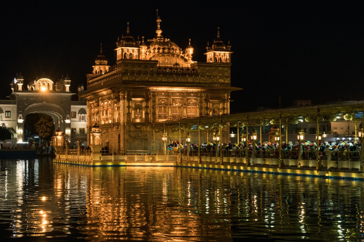 Travel pictures of the Golden Temple in Amritsar Punjab India  at night during VPD Workshop 2017 with Maciej Dakowitz by mcmessner Mary Catherine Messner.